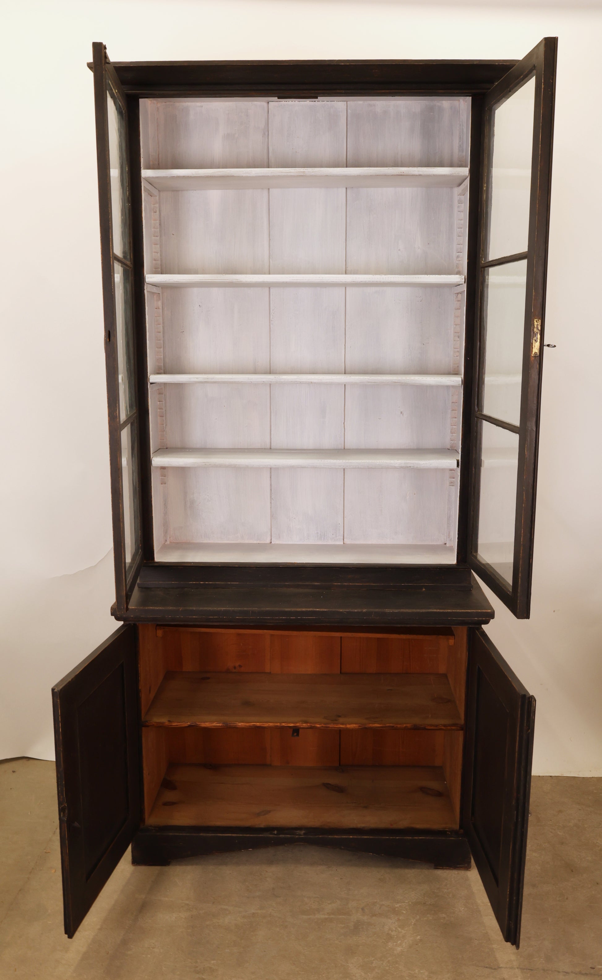 Vintage cabinet with opened doors