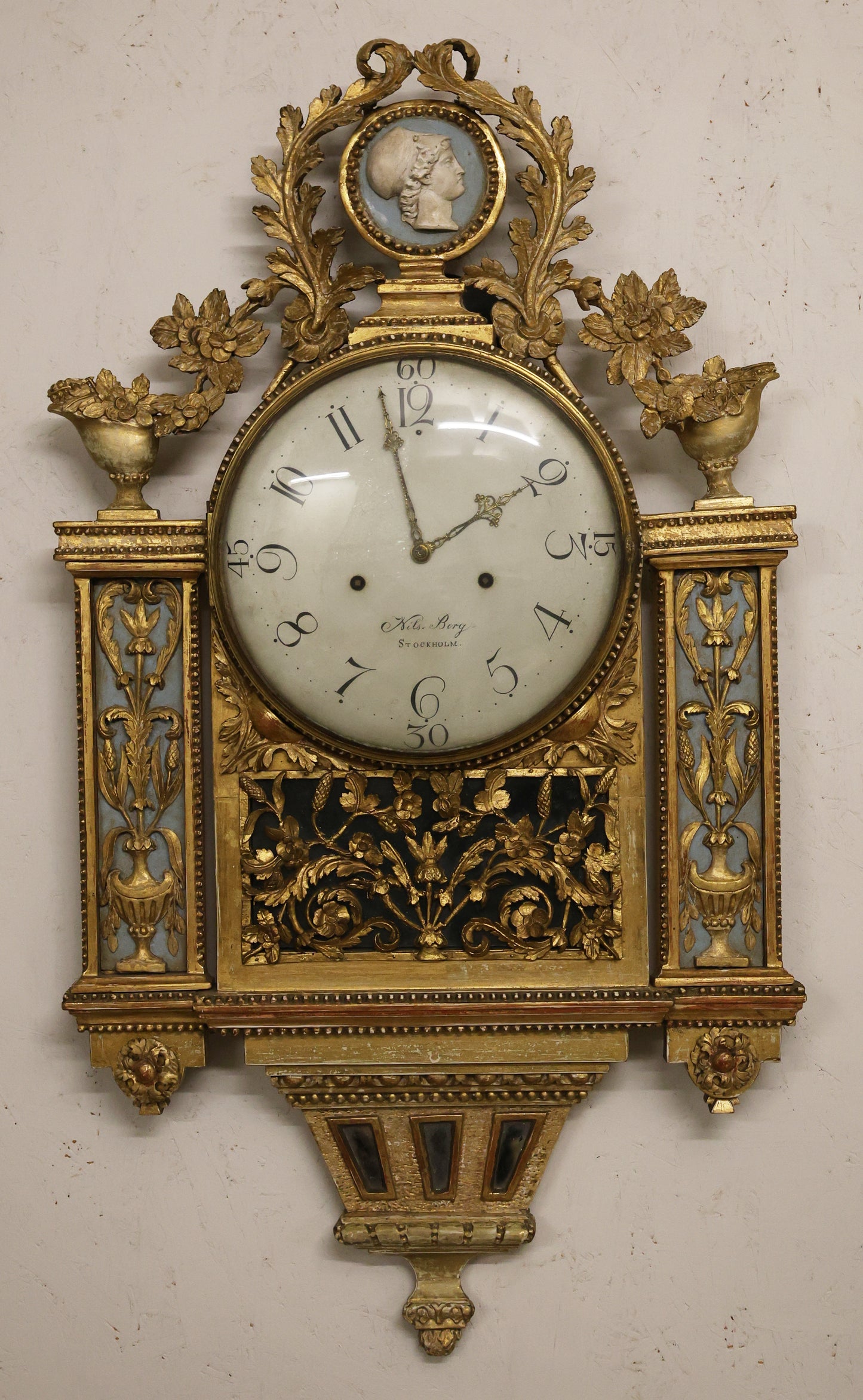 Gustavian Wall clock made by Nils Berg