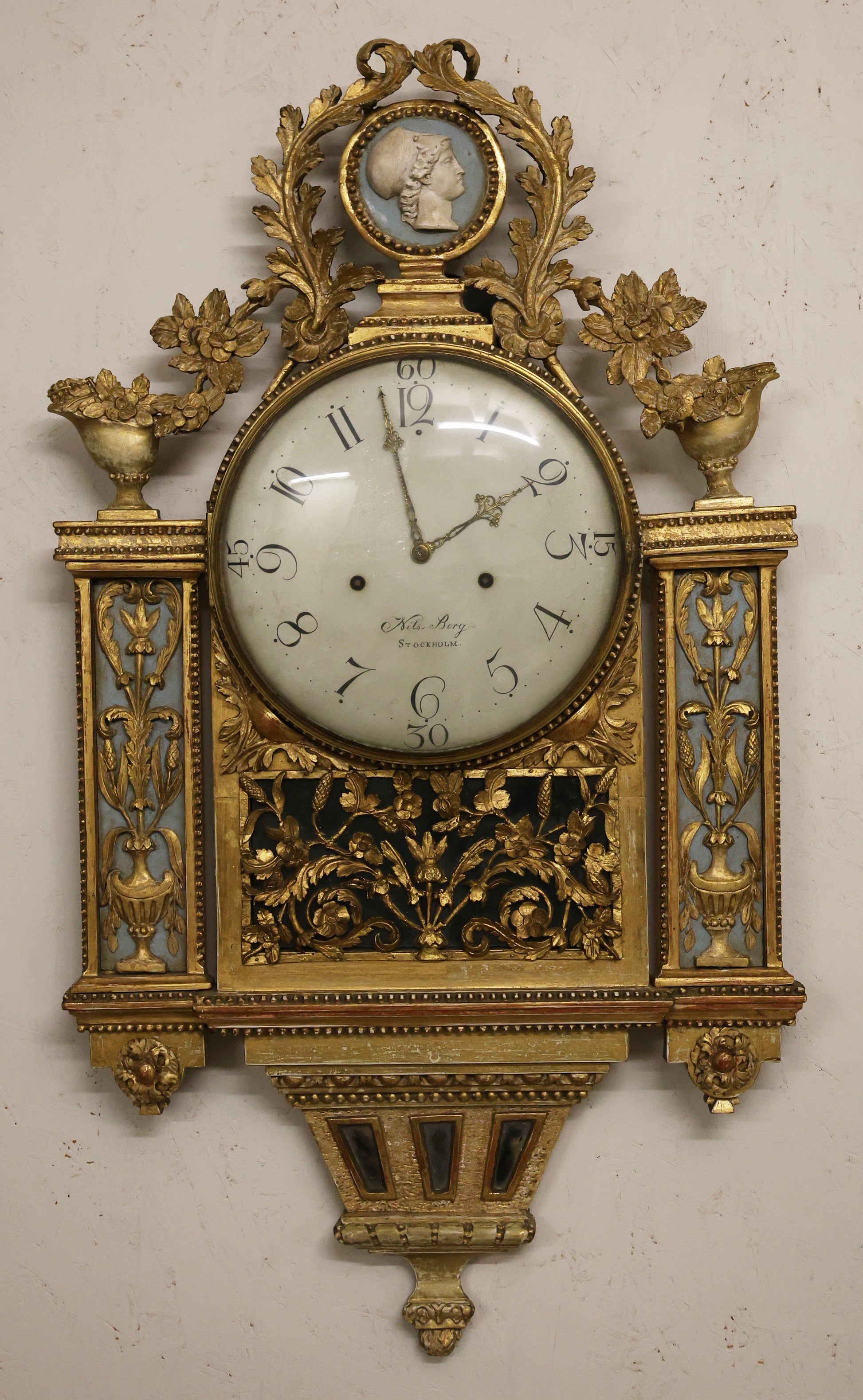 Gustavian Wall clock made by Nils Berg